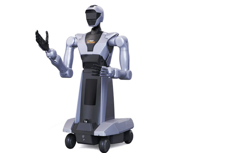 車輪で移動するヒューマノイドロボット Hogene W001